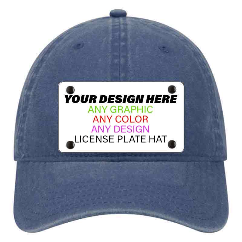 Navy Unconstructed Cotton | Dad Hat Mounted License Plate Hat