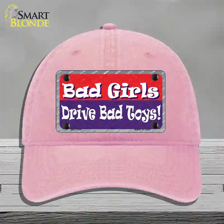 Bad Girls Drive Bad Toys Novelty License Plate Hat Unconstructed Cotton / Pink