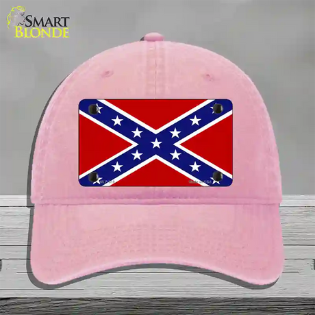 Confederate Flag Novelty License Plate Hat Unconstructed Cotton / Pink