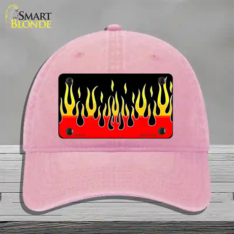 Flames Novelty License Plate Hat Unconstructed Cotton / Pink