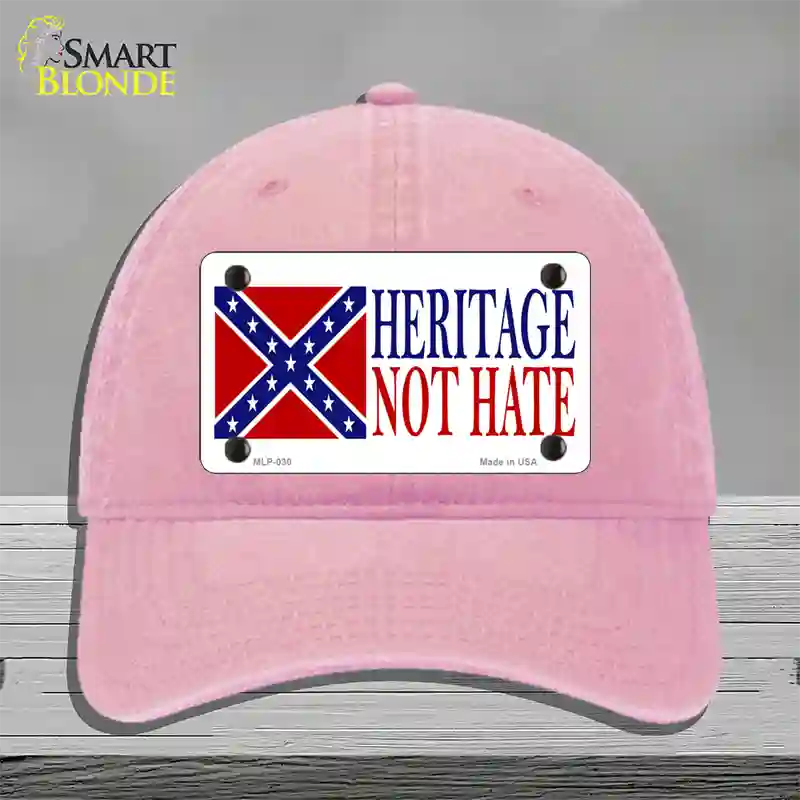 Heritage Not Hate Flag Novelty License Plate Hat Unconstructed Cotton / Pink