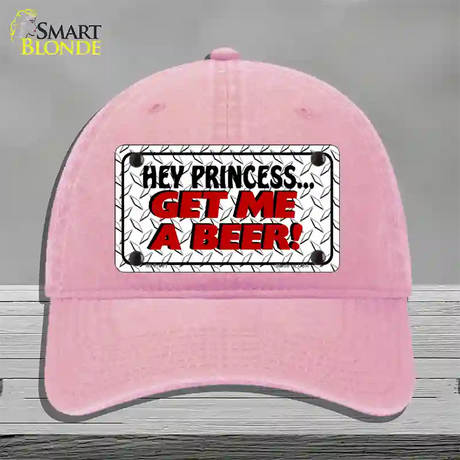 Get Me a Beer Novelty License Plate Hat Unconstructed Cotton / Pink