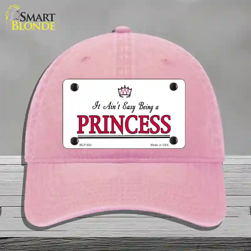 Easy Being A Princess Novelty License Plate Hat Unconstructed Cotton / Pink