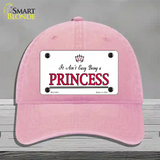 Easy Being A Princess Novelty License Plate Hat Unconstructed Cotton / Pink