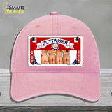 Buttwiser Beer Girls Novelty License Plate Hat Unconstructed Cotton / Pink