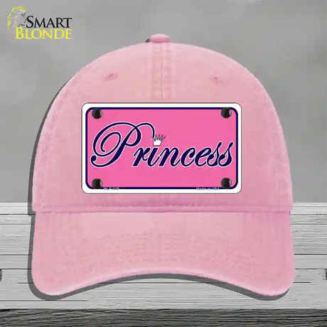 Pink Princess Tiara Novelty License Plate Hat Unconstructed Cotton / Pink