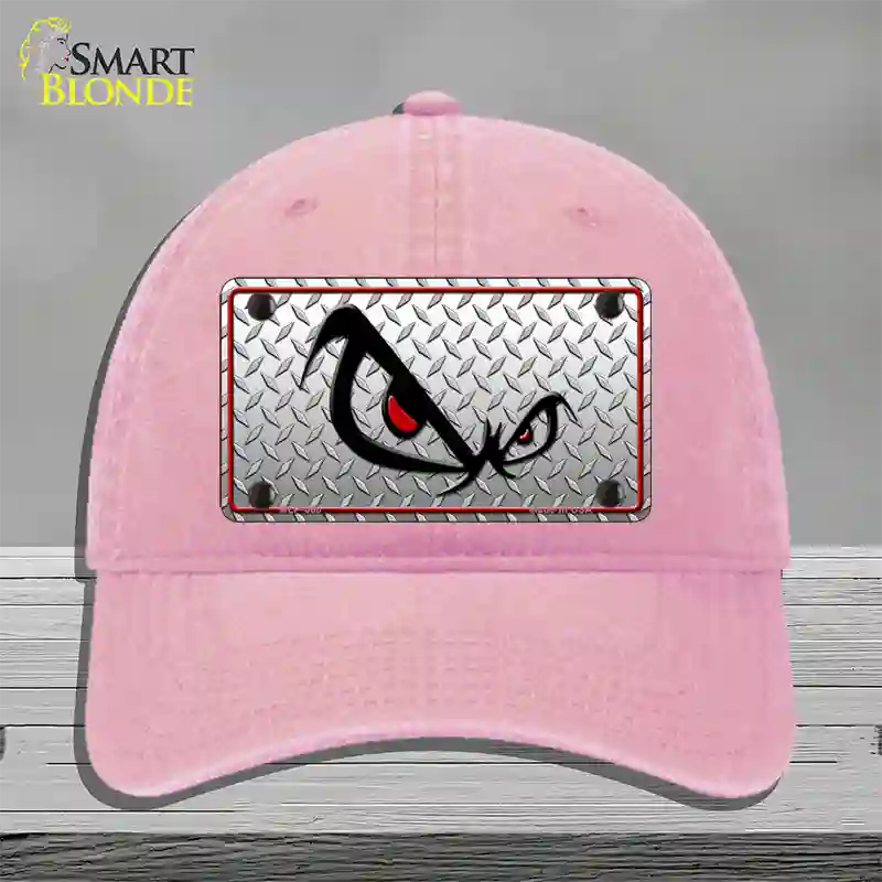 No Fear Eyes Diamond Novelty License Plate Hat Unconstructed Cotton / Pink