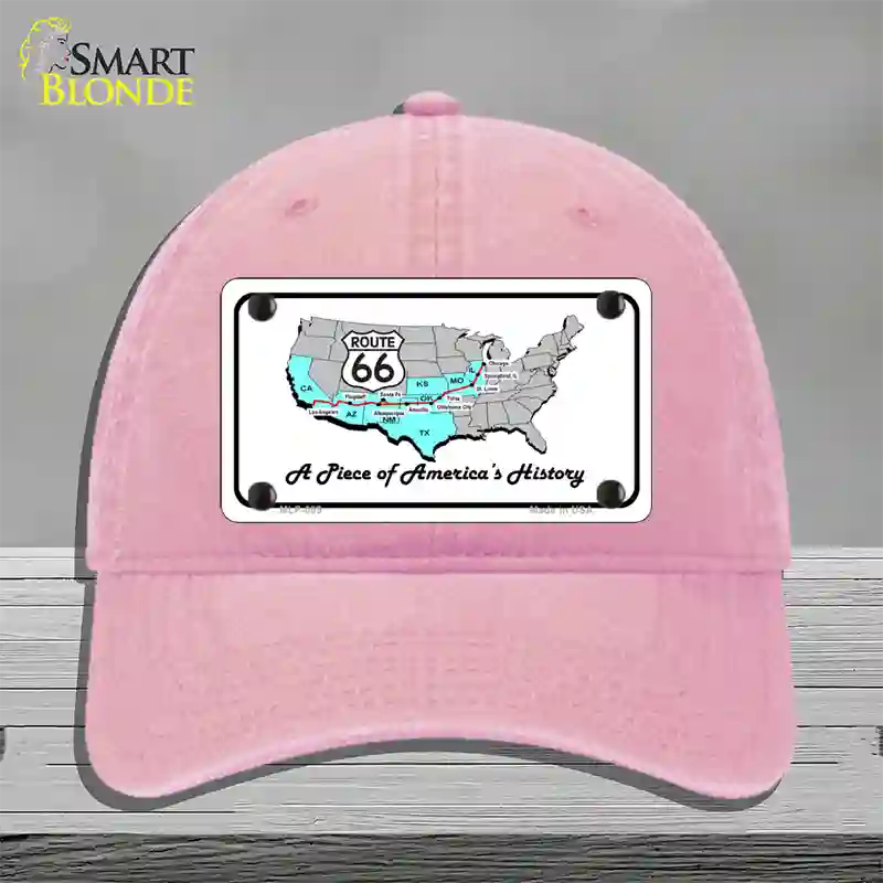 A Piece Of History Novelty License Plate Hat Unconstructed Cotton / Pink