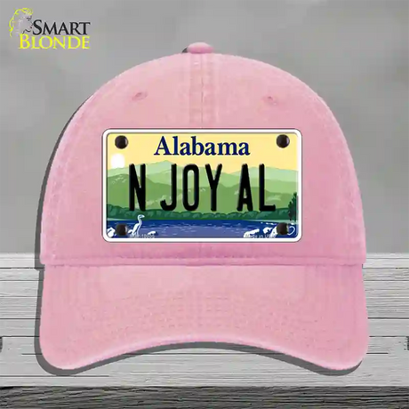 N Joy AL Alabama Novelty License Plate Hat Unconstructed Cotton / Pink