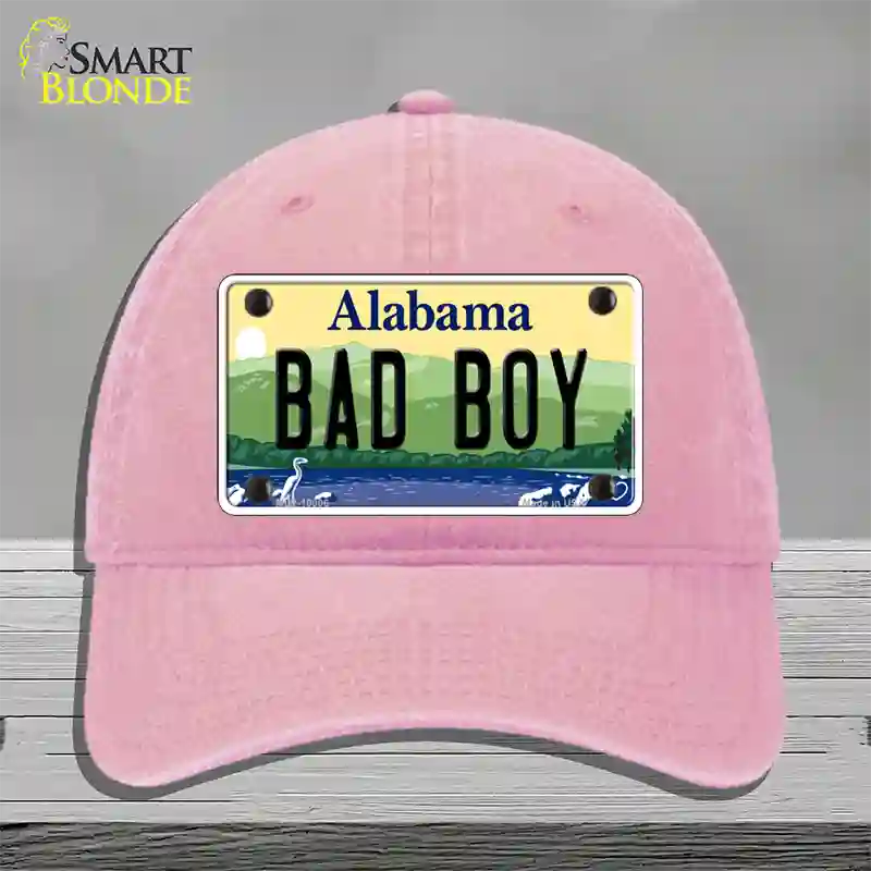 Bad Boy Alabama Novelty License Plate Hat Unconstructed Cotton / Pink