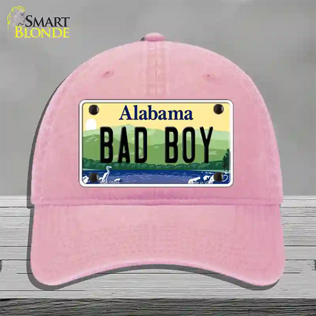 Bad Boy Alabama Novelty License Plate Hat Unconstructed Cotton / Pink