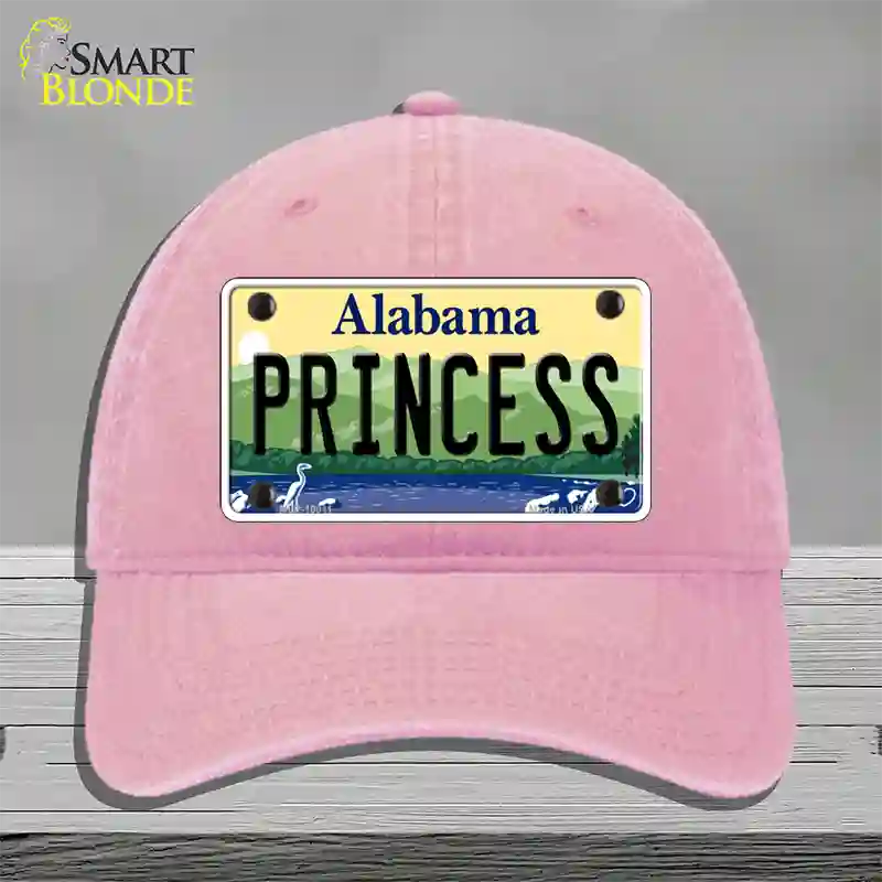 Princess Alabama Novelty License Plate Hat Unconstructed Cotton / Pink