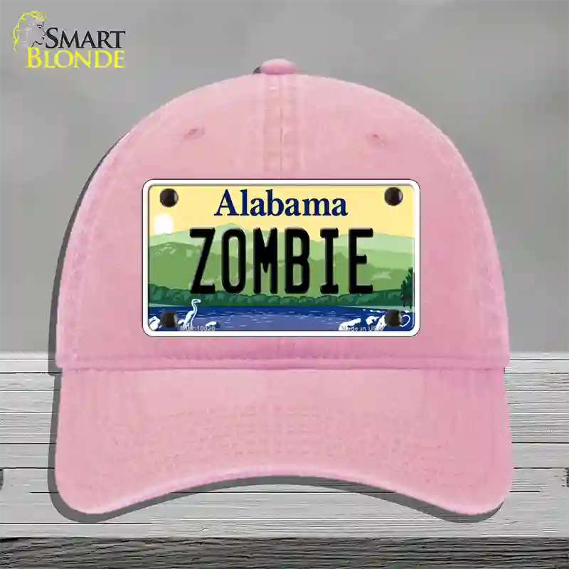 Zombie Alabama Novelty License Plate Hat Unconstructed Cotton / Pink