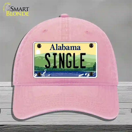 Single Alabama Novelty License Plate Hat Unconstructed Cotton / Pink