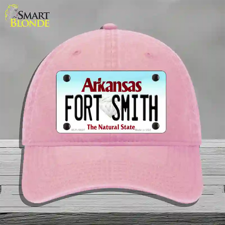 Fort Smith Arkansas Novelty License Plate Hat Unconstructed Cotton / Pink