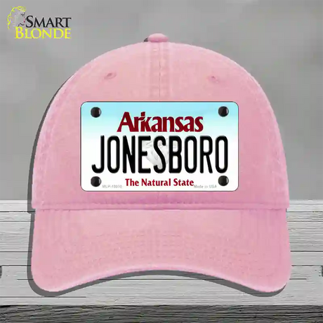 Jonesboro Arkansas Novelty License Plate Hat Unconstructed Cotton / Pink