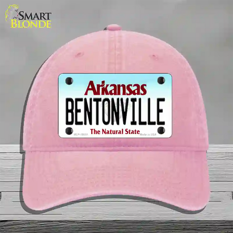 Bentonville Arkansas Novelty License Plate Hat Unconstructed Cotton / Pink