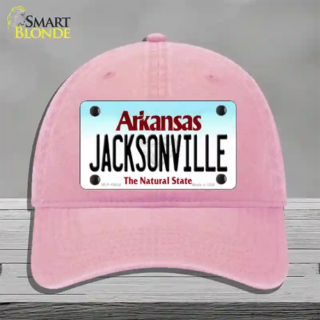 Jacksonville Arkansas Novelty License Plate Hat Unconstructed Cotton / Pink