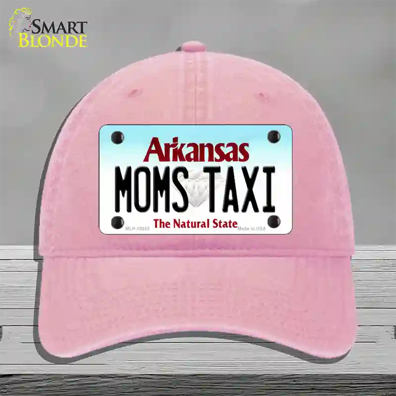 Moms Taxi Arkansas Novelty License Plate Hat Unconstructed Cotton / Pink