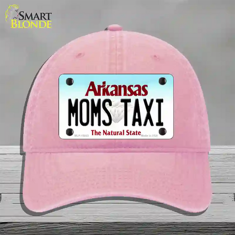 Moms Taxi Arkansas Novelty License Plate Hat Unconstructed Cotton / Pink