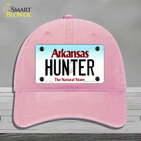 Hunter Arkansas Novelty License Plate Hat Unconstructed Cotton / Pink