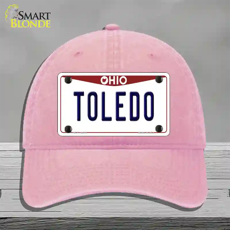 Toledo Ohio Novelty License Plate Hat Unconstructed Cotton / Pink