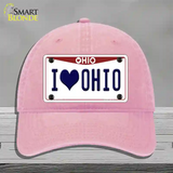 I Love Ohio Novelty License Plate Hat Unconstructed Cotton / Pink