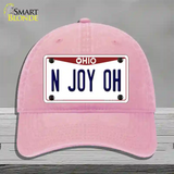 N Joy OH Ohio Novelty License Plate Hat Unconstructed Cotton / Pink