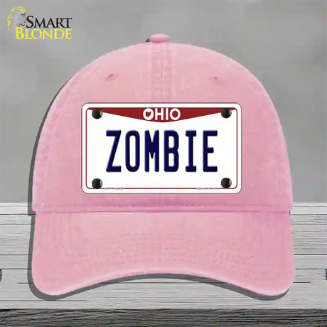 Zombie Ohio Novelty License Plate Hat Unconstructed Cotton / Pink