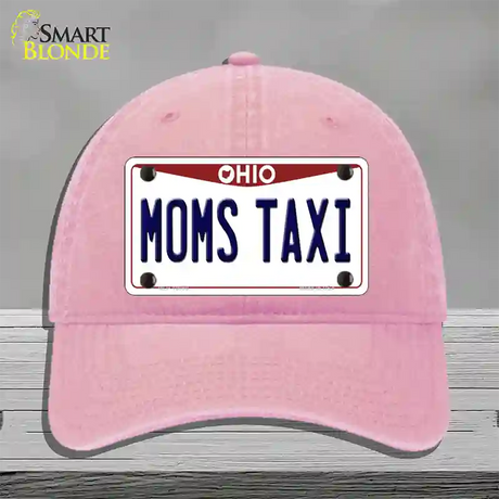 Moms Taxi Ohio Novelty License Plate Hat Unconstructed Cotton / Pink