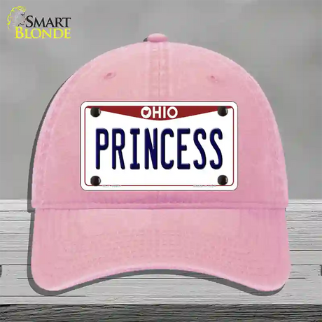 Princess Ohio Novelty License Plate Hat Unconstructed Cotton / Pink