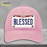 Blessed Ohio Novelty License Plate Hat Unconstructed Cotton / Pink