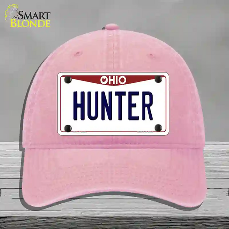 Hunter Ohio Novelty License Plate Hat Unconstructed Cotton / Pink