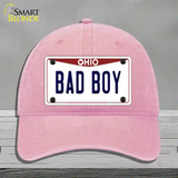 Bad Boy Ohio Novelty License Plate Hat Unconstructed Cotton / Pink