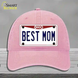 Best Mom Ohio Novelty License Plate Hat Unconstructed Cotton / Pink