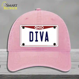 Diva Ohio Novelty License Plate Hat Unconstructed Cotton / Pink