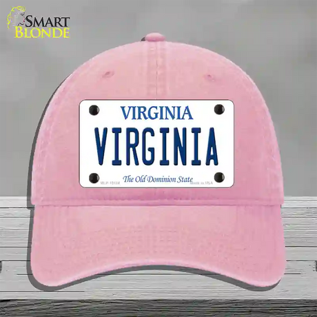 Virginia Old Dominion Novelty License Plate Hat Unconstructed Cotton / Pink