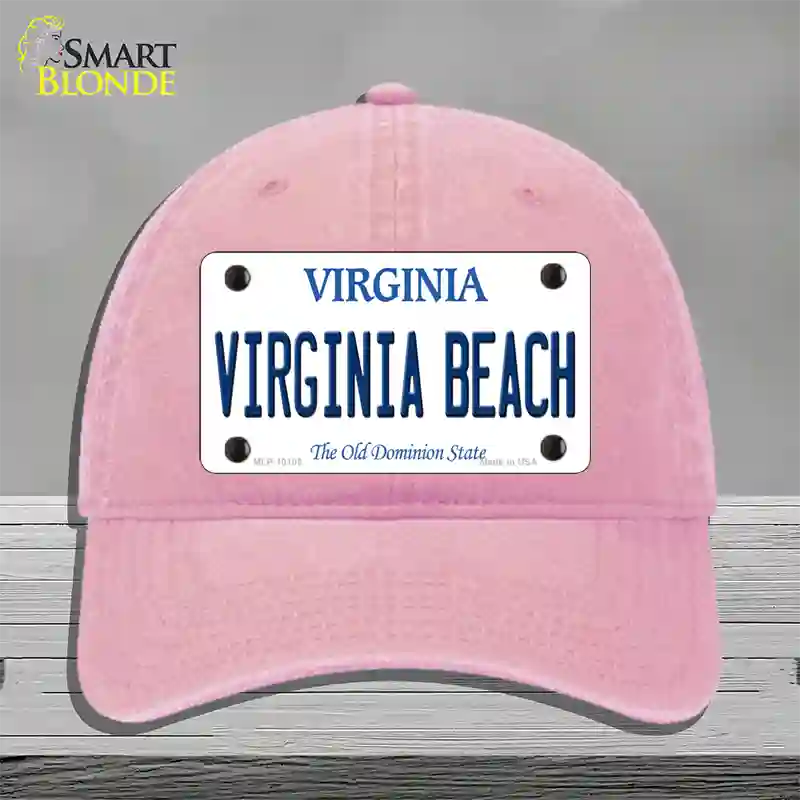 Virginia Beach Virginia Novelty License Plate Hat Unconstructed Cotton / Pink