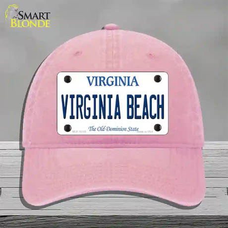 Virginia Beach Virginia Novelty License Plate Hat Unconstructed Cotton / Pink