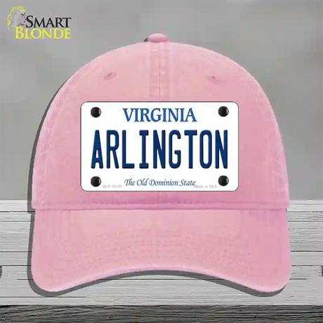 Arlington Virginia Novelty License Plate Hat Unconstructed Cotton / Pink