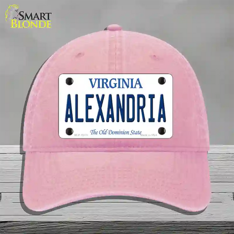 Alexandria Virginia Novelty License Plate Hat Unconstructed Cotton / Pink