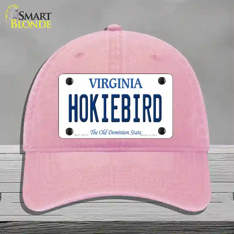 Hokiebird Virginia Novelty License Plate Hat Unconstructed Cotton / Pink