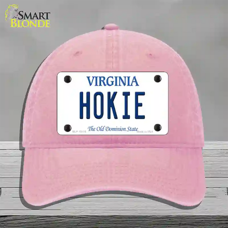 Hokie Virginia Novelty License Plate Hat Unconstructed Cotton / Pink