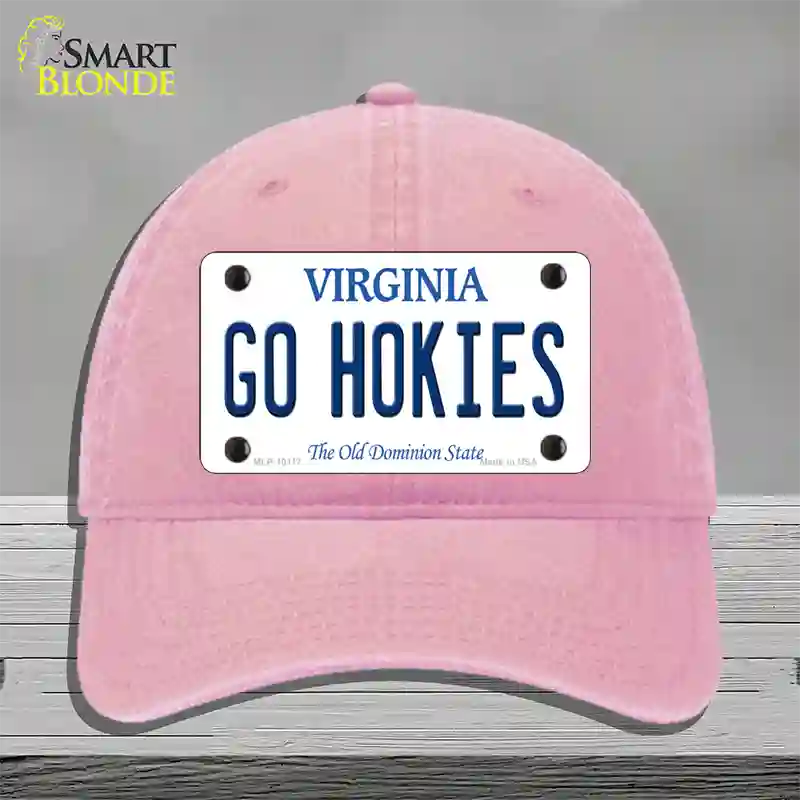 Go Hokies Virginia Novelty License Plate Hat Unconstructed Cotton / Pink