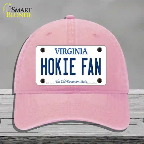 Hokie Fan Virginia Novelty License Plate Hat Unconstructed Cotton / Pink