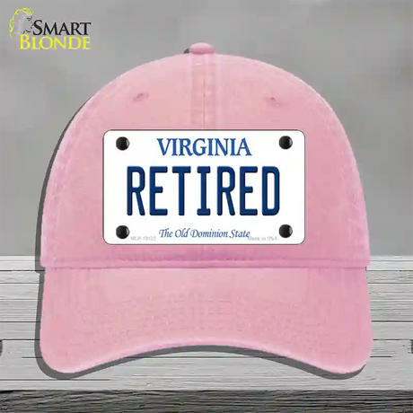 Retired Virginia Novelty License Plate Hat Unconstructed Cotton / Pink