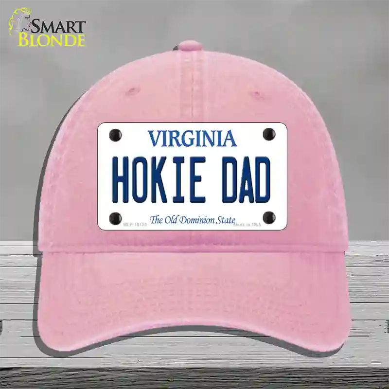 Hokie Dad Virginia Novelty License Plate Hat Unconstructed Cotton / Pink