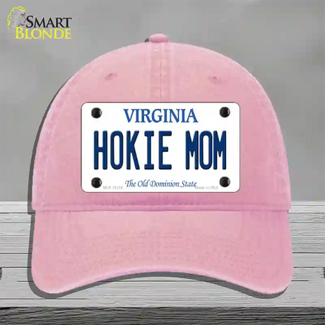 Hokie Mom Virginia Novelty License Plate Hat Unconstructed Cotton / Pink