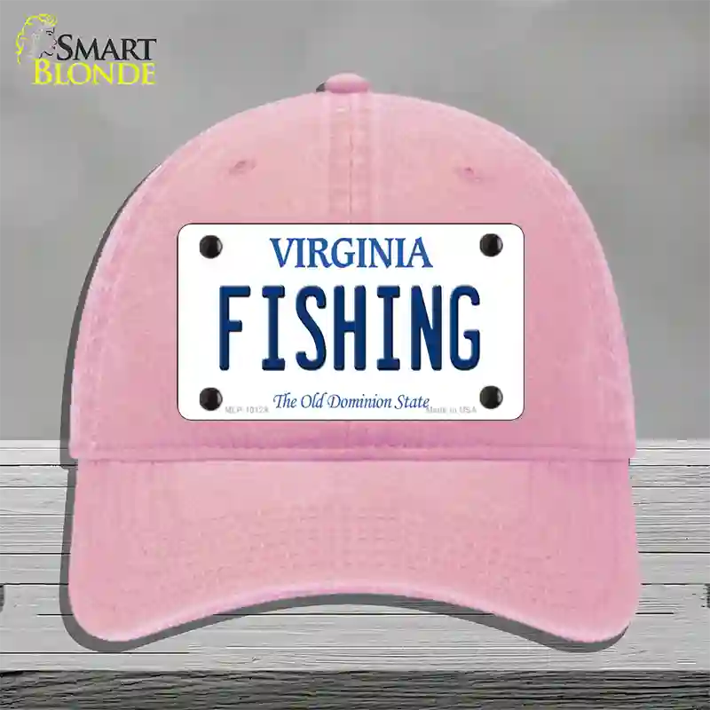 Fishing Virginia Novelty License Plate Hat Unconstructed Cotton / Pink