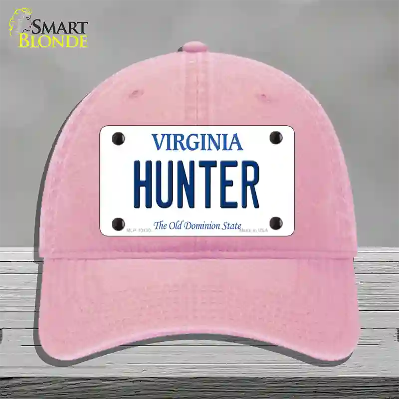 Hunter Virginia Novelty License Plate Hat Unconstructed Cotton / Pink